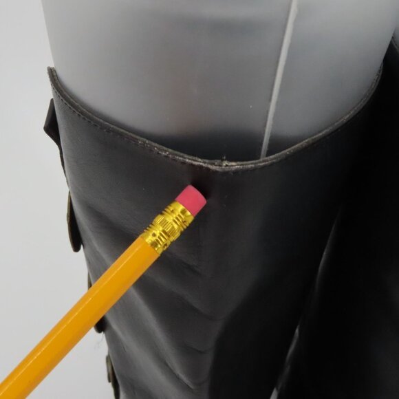 Womens 9 M Solid Black Leather 5 Point Star Concho Cowboy Western Boots Brazil - Picture 9 of 16